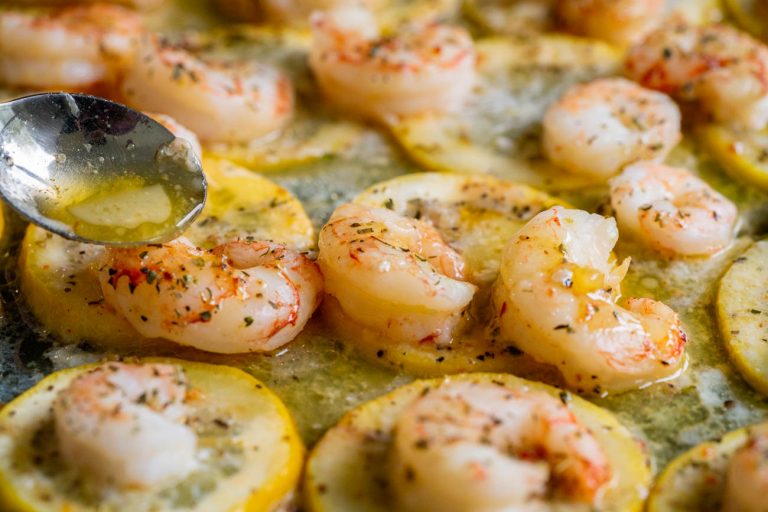 4-Ingredient Sheet Pan Lemon Butter Shrimp