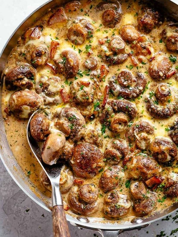 creamy garlic mushrooms & baconis an easy and quick healthy keto dinner ideas recipes that you can cook if you like . In Tasty Recipes blog we got the best easy dinner.