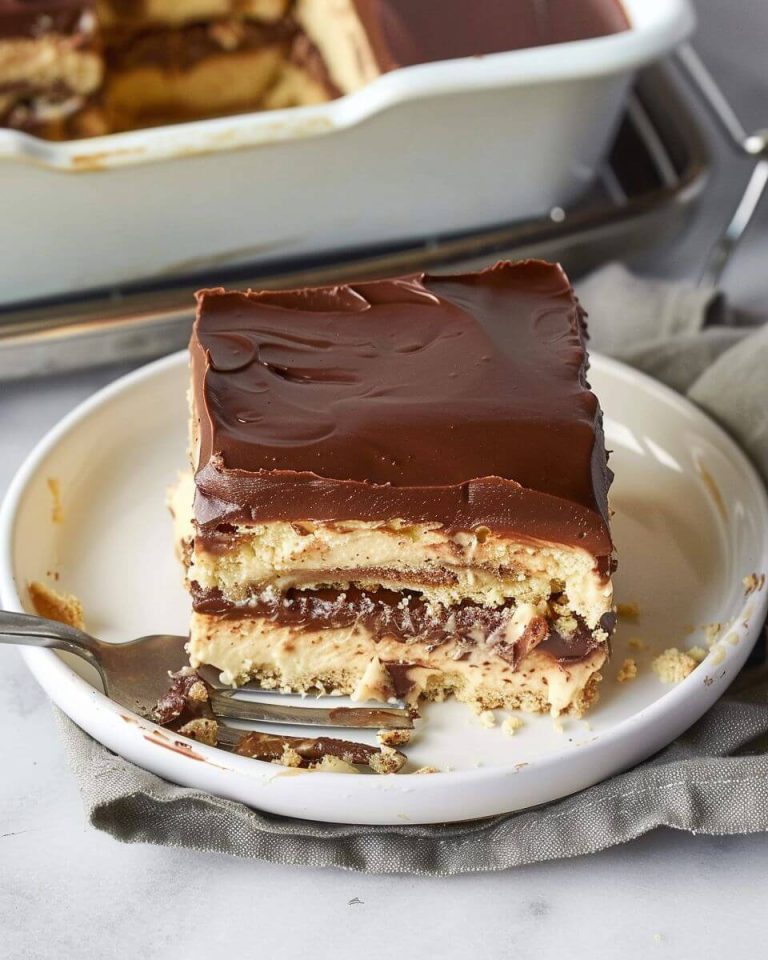 Peanut Butter Chocolate Eclair Cake