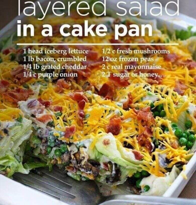 LAYERED SALAD IN A CAKE PANis an easy and quick healthy keto dinner ideas recipes that you can cook if you like . In Tasty Recipes blog we got the best easy dinner.