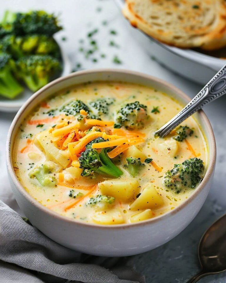 Crockpot Potato Broccoli Cheddar Soup