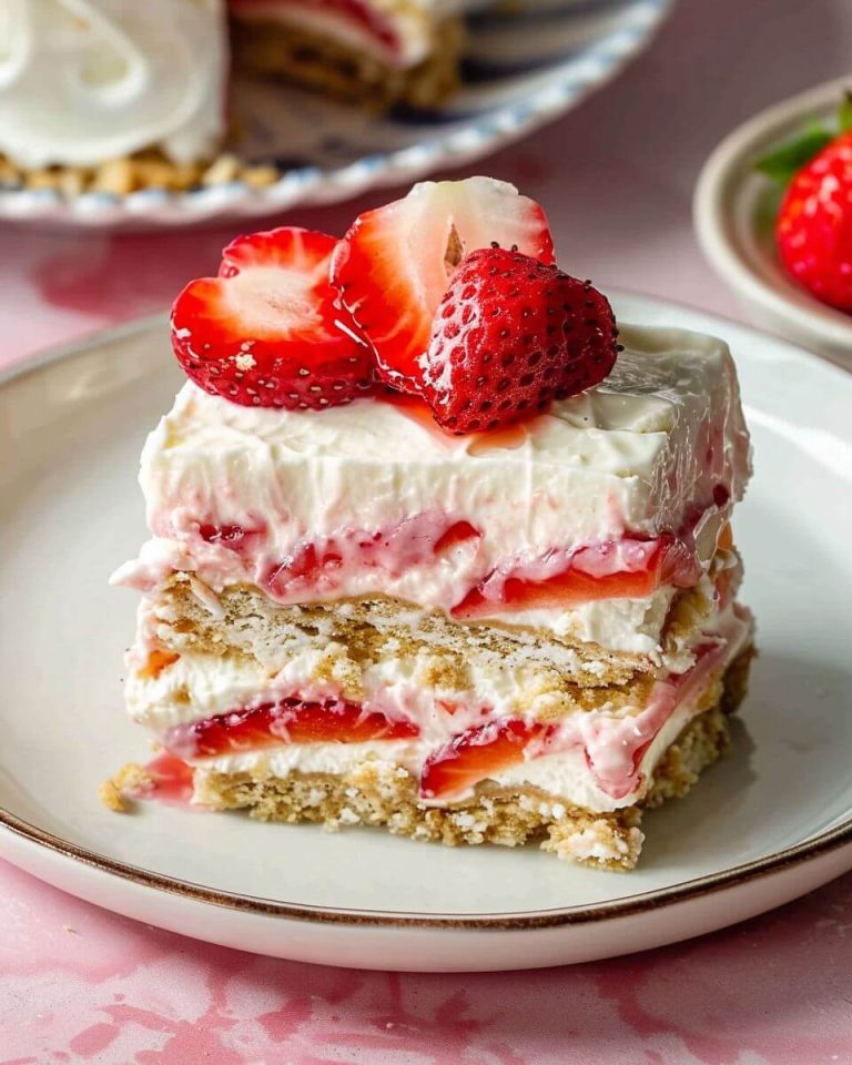 STRAWBERRY CREAM CHEESE ICEBOX CAKE