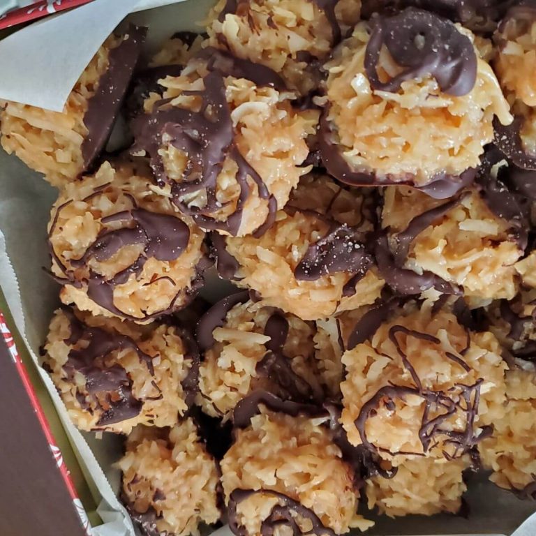 No Bake Salted Caramel Coconut Macaroons