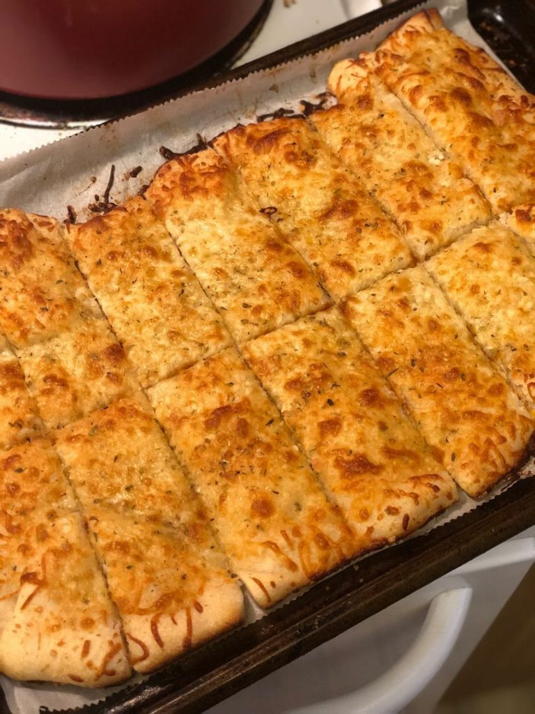 Homemade Cheesy Garlic Breadsticks Recipe