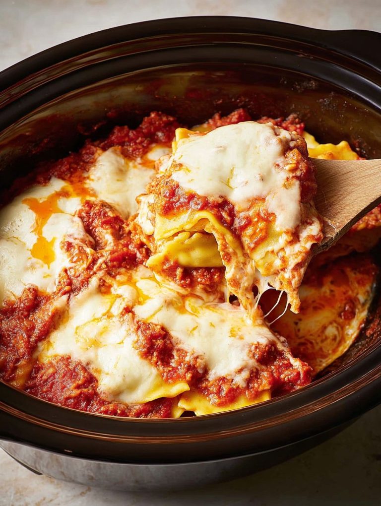 Slow Cooker Ravioli Lasagna