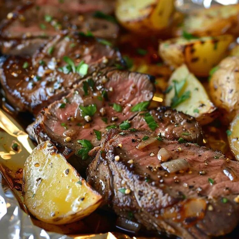 Garlic Steak & Potato Foil Packets