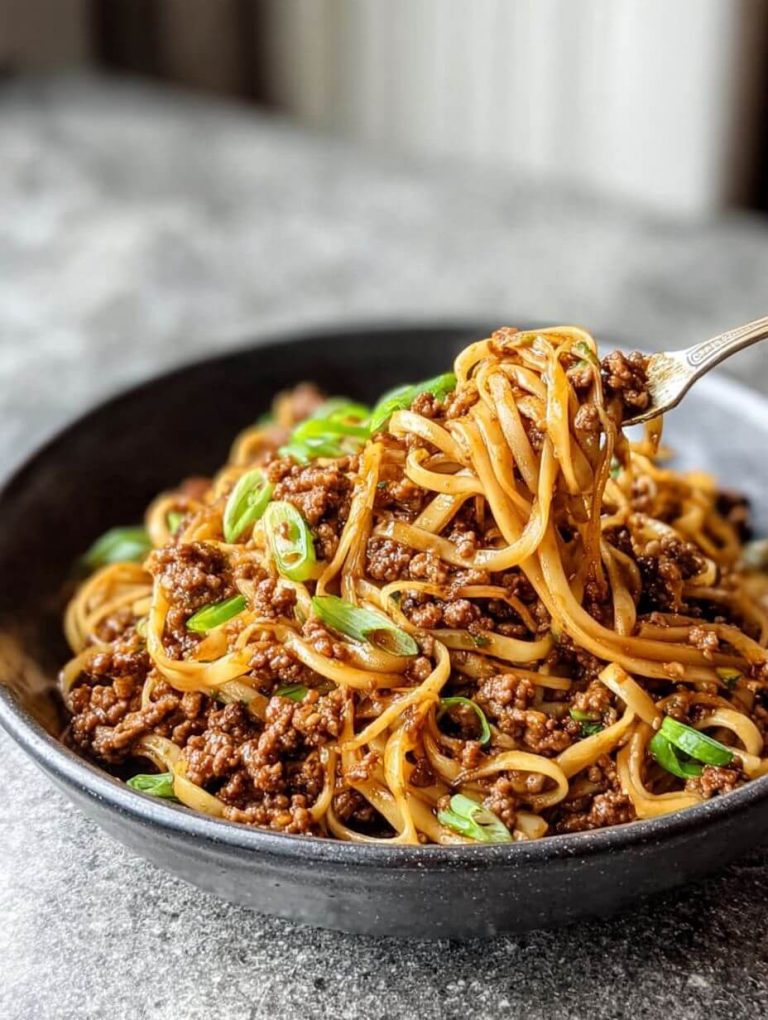 Mongolian Ground Beef Noodles