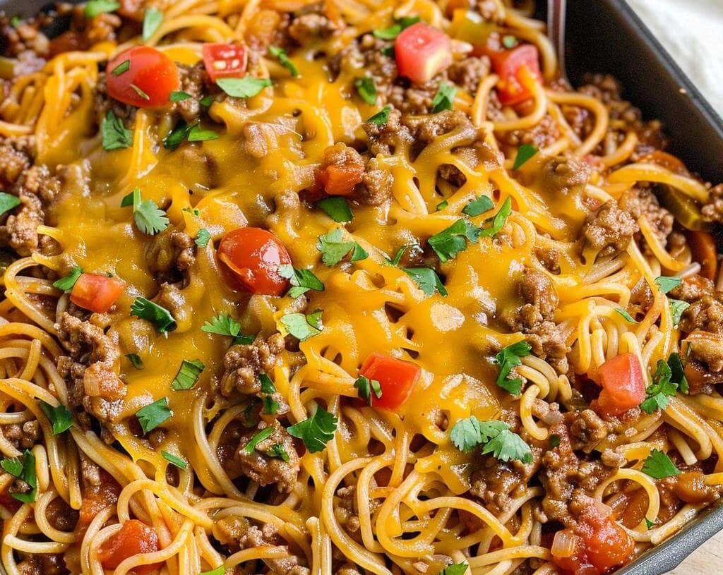 Taco Spaghetti Bakeis an easy and quick healthy keto dinner ideas recipes that you can cook if you like . In Tasty Recipes blog we got the best easy dinner.