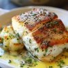 Golden Seared Cod with Herb Butter Sauce