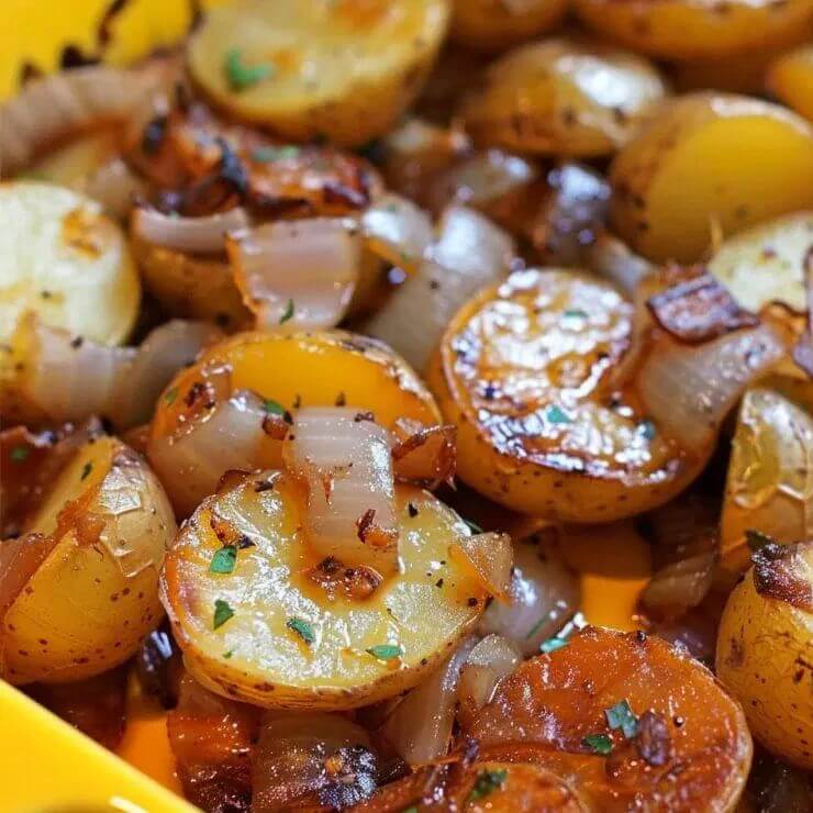 OVEN FRIED POTATOES and ONIONS