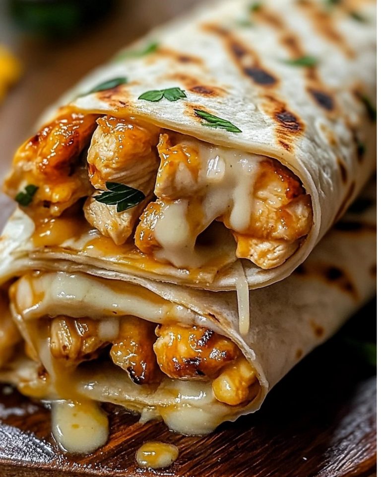 Cheesy Garlic Chicken Wraps