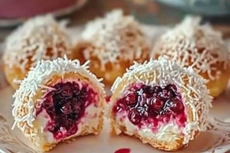 Irresistible Cream and Berry-Filled Pastry Balls