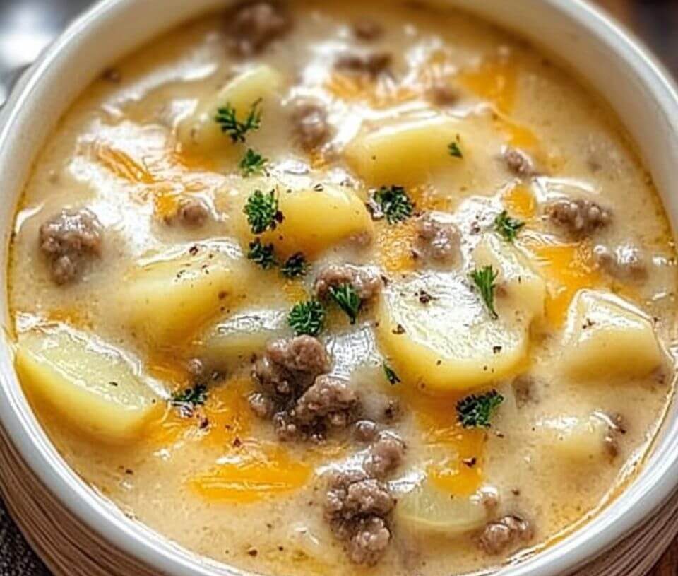 Cheesy Hamburger Potato Soupis an easy and quick healthy keto dinner ideas recipes that you can cook if you like . In Tasty Recipes blog we got the best easy dinner.