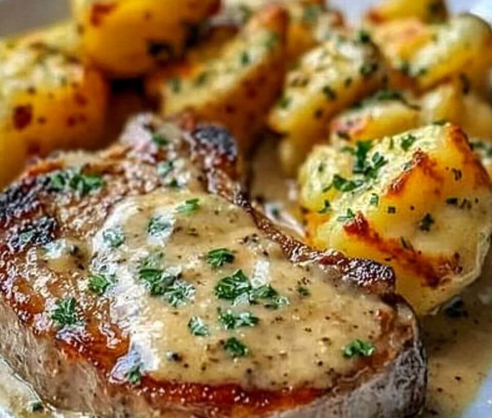 Garlic Butter Pork Chops with Cheesy Potato Bakeis an easy and quick healthy keto dinner ideas recipes that you can cook if you like . In Tasty Recipes blog we got the best easy dinner.