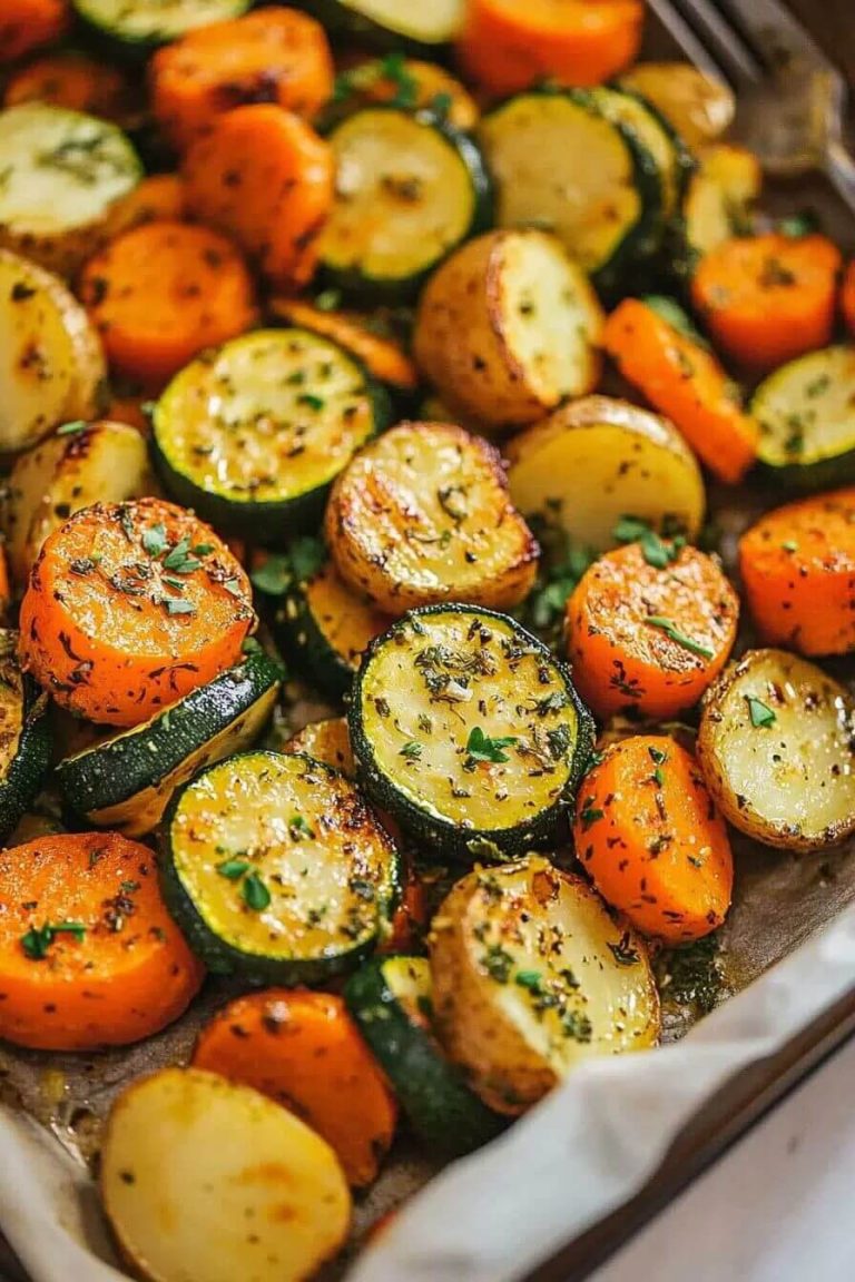 Garlic Herb Roasted Potatoes Carrots and Zucchini