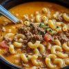 One-Pot Cheeseburger Macaroni Soup