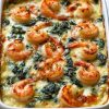 Creamy Oven-Baked Shrimp and Spinach Gratin