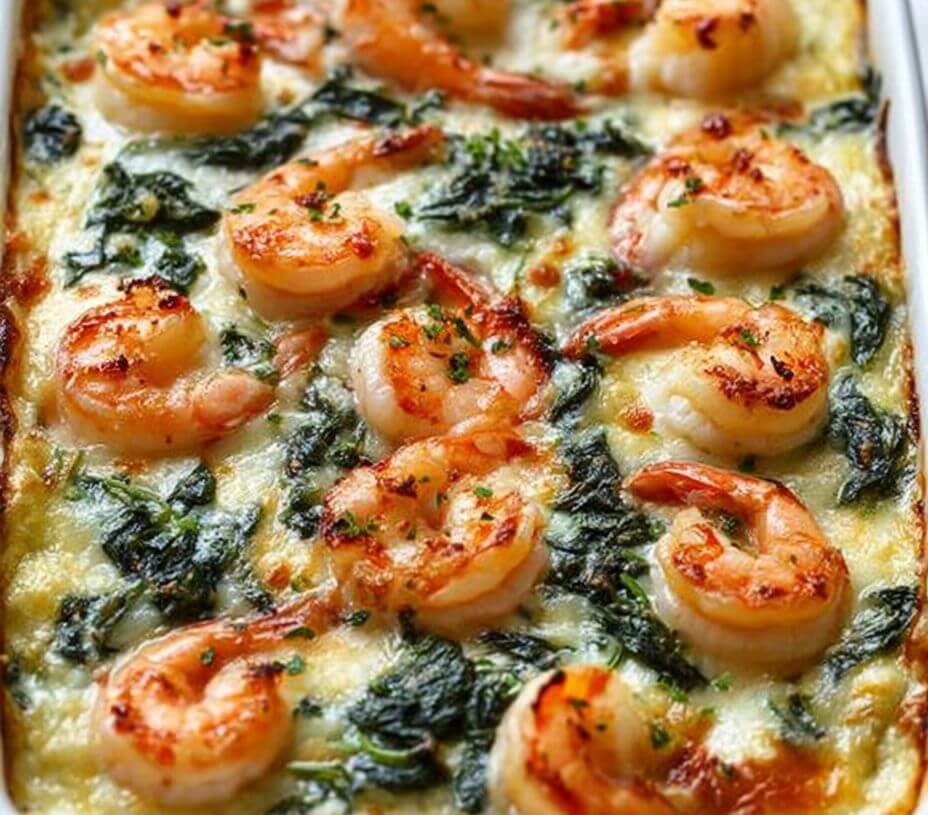 Creamy Oven-Baked Shrimp and Spinach Gratinis an easy and quick healthy keto dinner ideas recipes that you can cook if you like . In Tasty Recipes blog we got the best easy dinner.