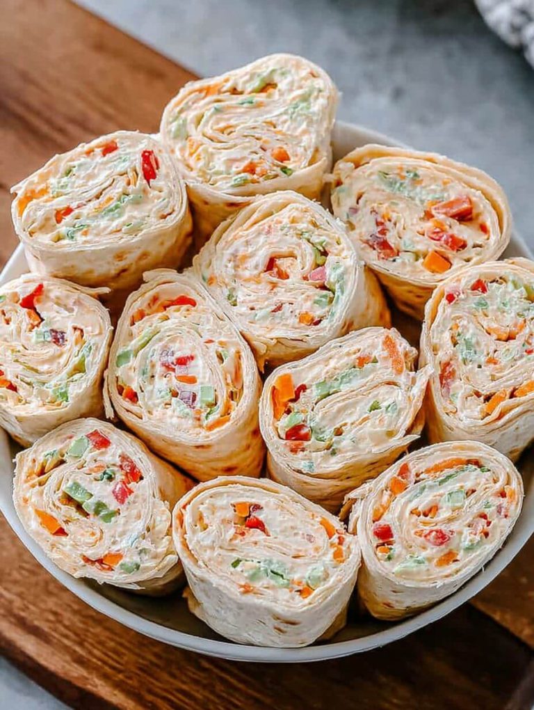 Vegetable Cream Cheese Tortilla Roll Ups