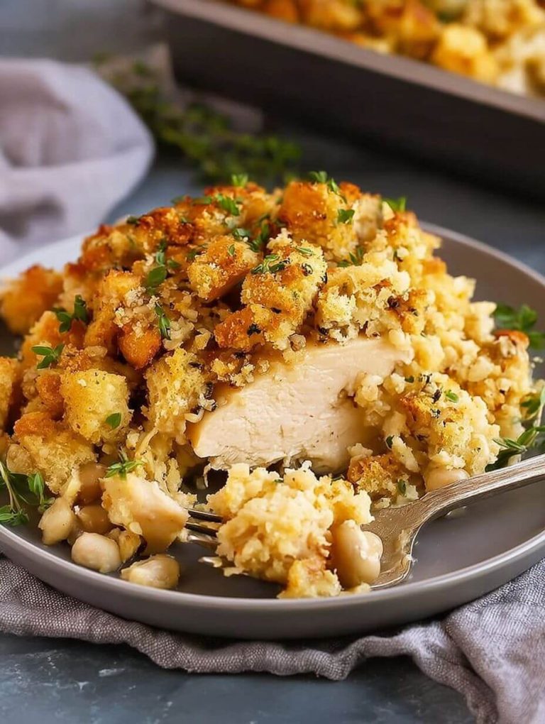 4-Ingredient Slow Cooker Chicken with Stuffing