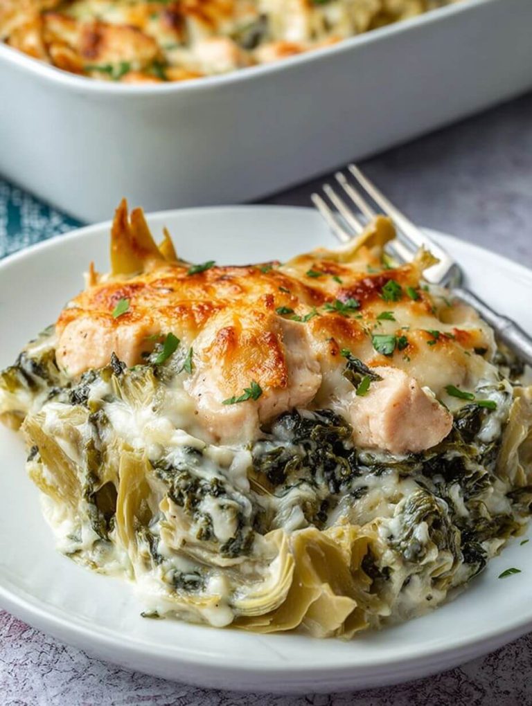 Creamy Chicken Florentine & Artichoke Casserole