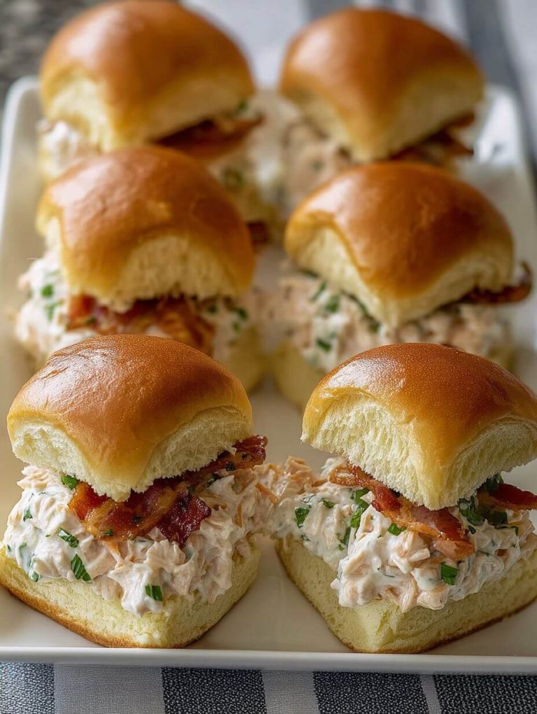 Creamy Chicken Ranch Bacon Sliders on Hawaiian Rolls
