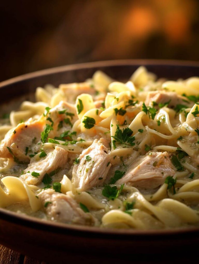 Slow Cooker Amish Chicken and Noodles