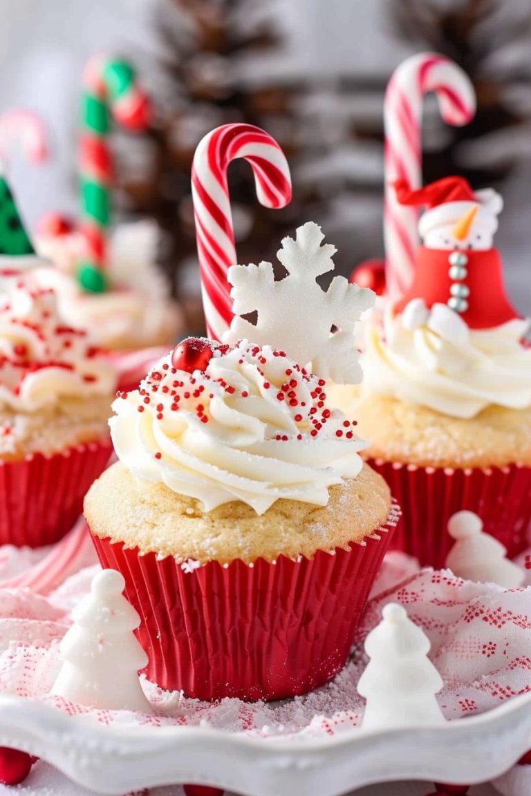North Pole Sprinkle Cupcakes