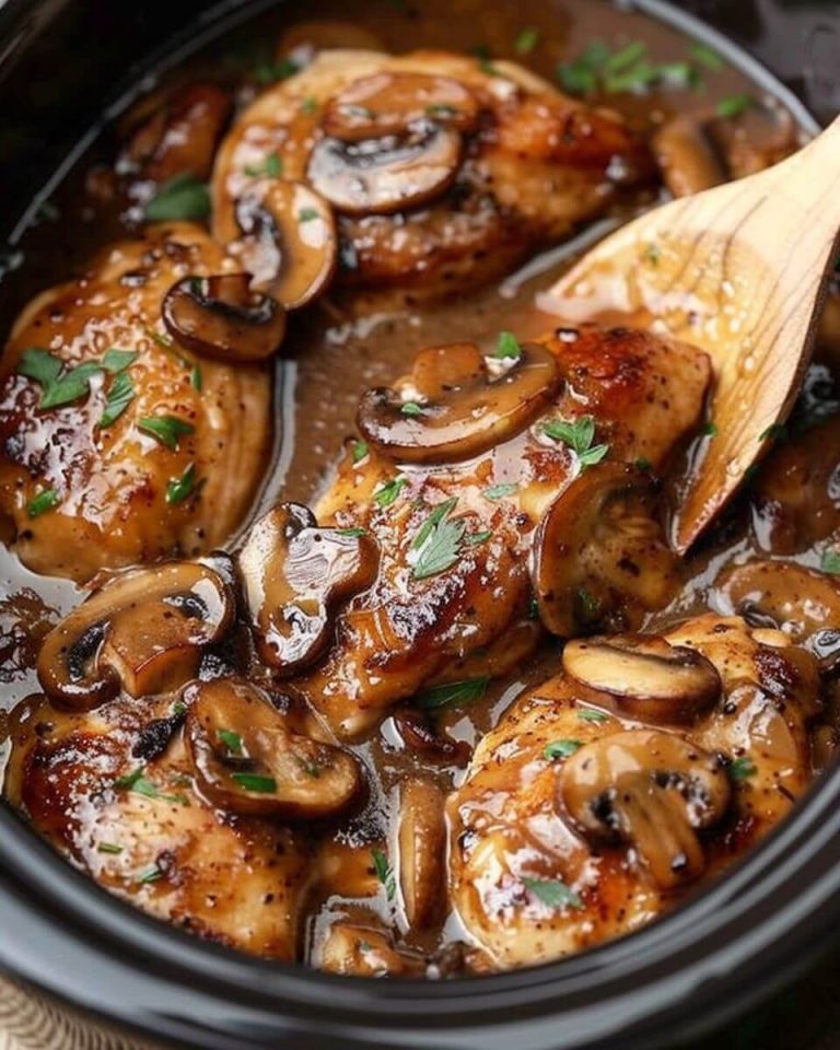4-Ingredient Slow Cooker Chicken Marsala with Mushrooms