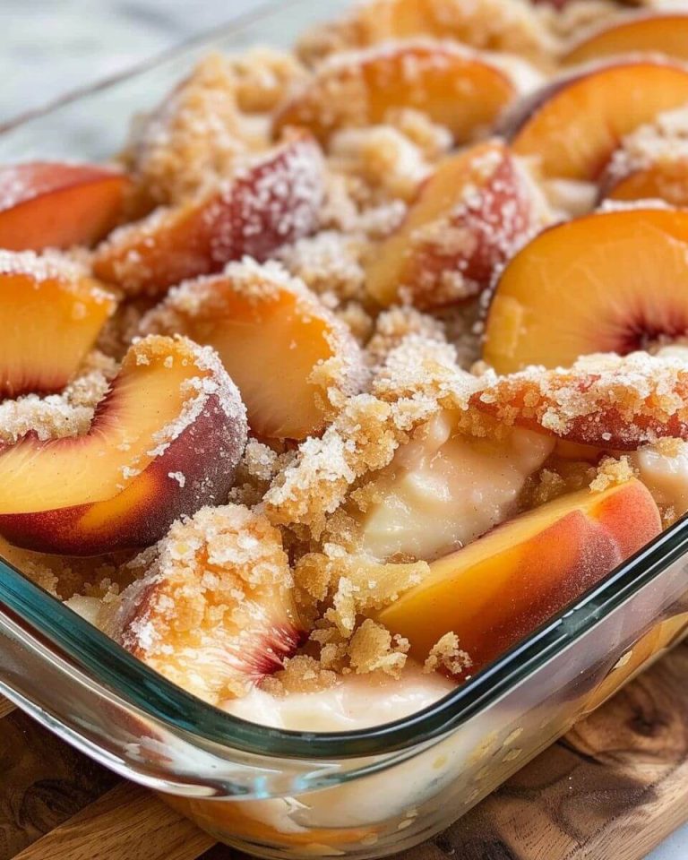 5-Ingredient Baked Peach Dump Dessert